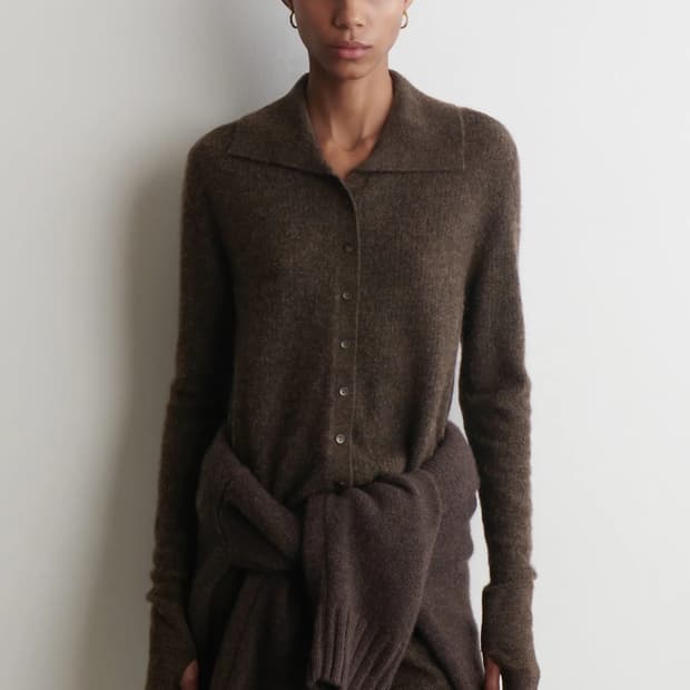 COS 알파카 메리노울 가디건