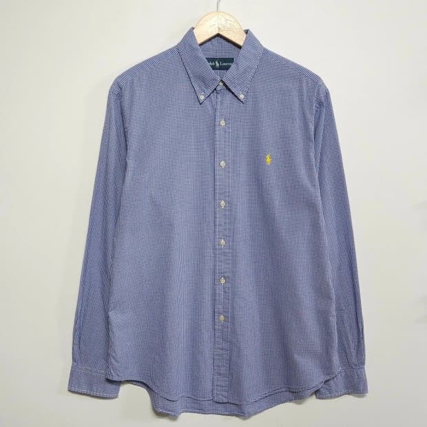 105 POLO 폴로 랄프로렌 셔츠 블루 깅엄체크