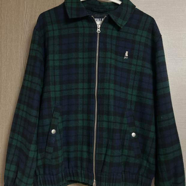 예일 체크 블루종 자켓