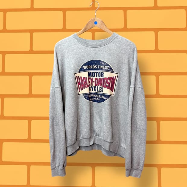 할리 데이비슨 루스핏 맨투맨 스웻 셔츠 (XL)