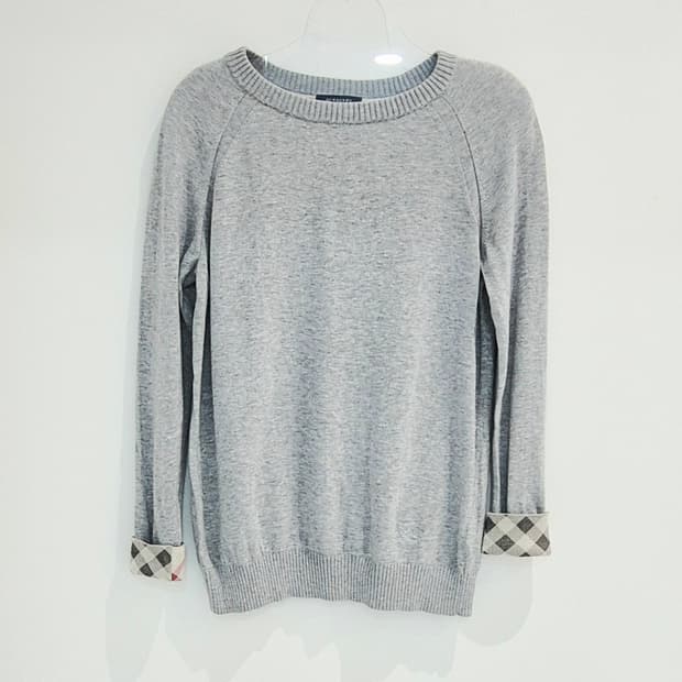버버리 라운드넥 체크 커프 니트 사이즈1