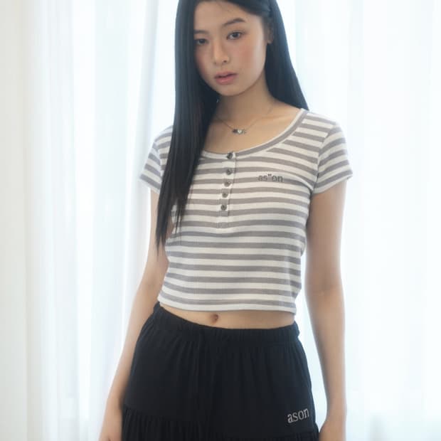 COBY TEE / STRIPE GRAY