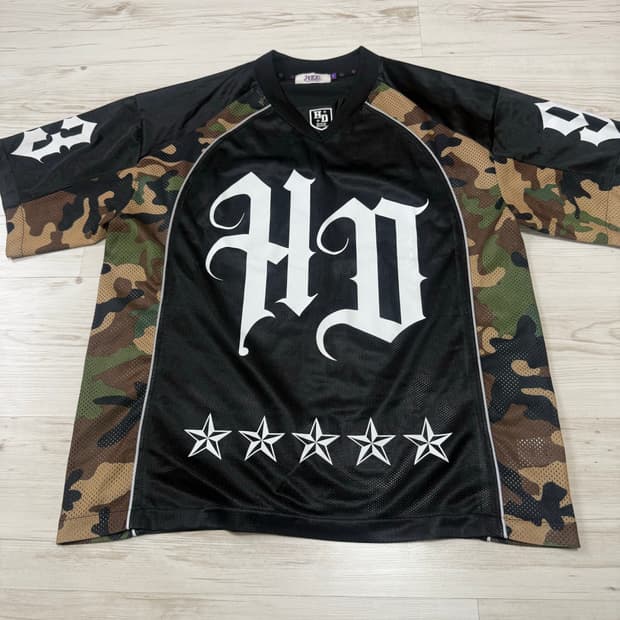 후드후드 밀리터리 매쉬 반팔티