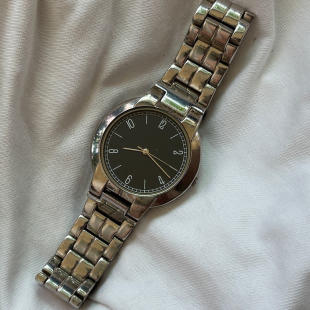 vintage metal clear watch