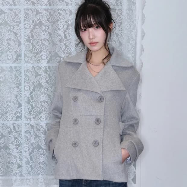 애즈온 포이 버튼 숏코트 그레이 구매