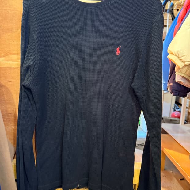 폴로 랄프로렌 레드포니 블랙 와플 롱슬리브