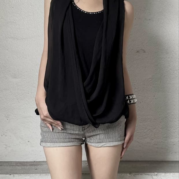 Ingni draped layered sleeveless top