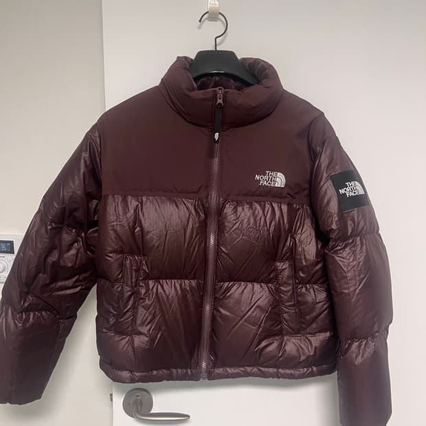 노스페이스 눕시 숏패딩 코코아브라운