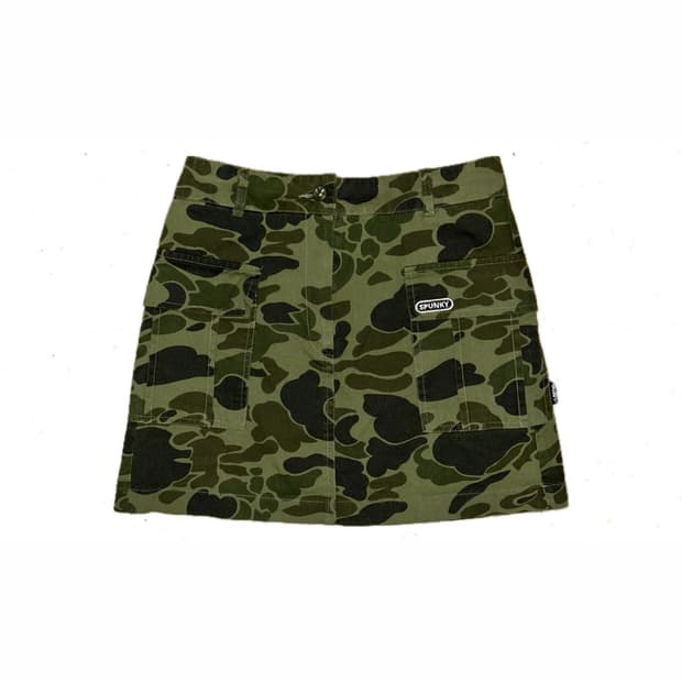 [새상품/단돈3500원] 스펑키 카모 밀리터리 봄 트윌 미니스커트
