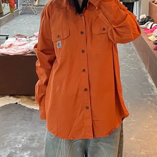 칼하트 오렌지 워크웨어 셔츠 H1883