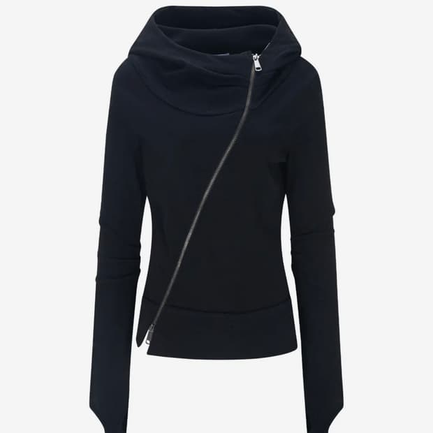 플리즈노팔로우 언발 하이넥 후집