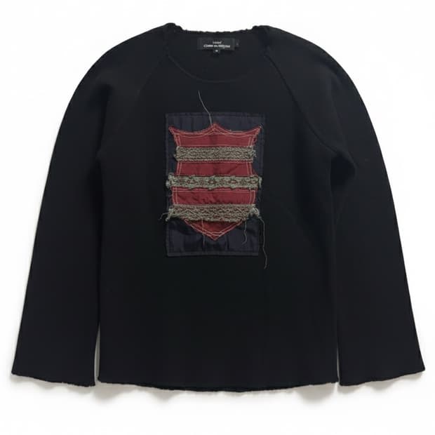 (S) AD2002 트리콧 꼼데가르송 울 패치 니트