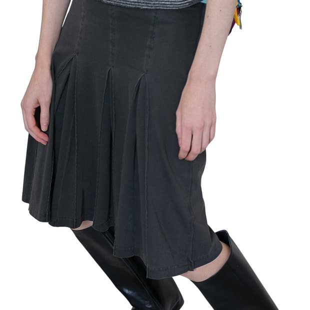 [F]퍼버즈 26ss 플리츠 저지 스커트/그레이