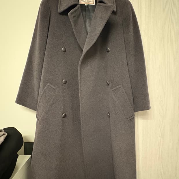 생로랑 울 더블 코트