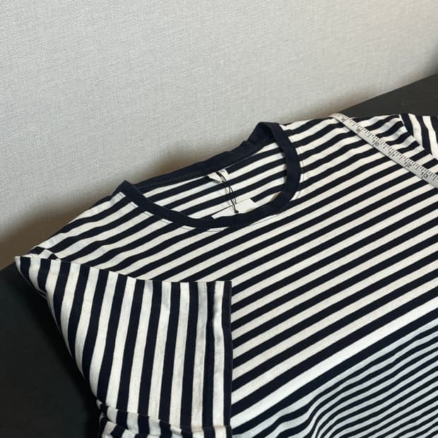 택포/A급) 아르켓 스트라이프 반팔 티셔츠 네이비 화이트
