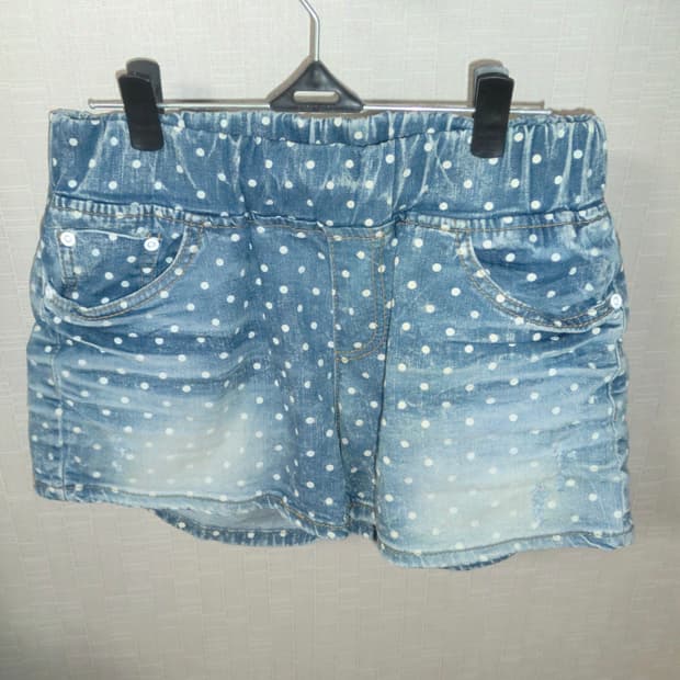 도트 숏팬츠 청반바지 빈티지 펑크 하라주쿠 니혼진 모리걸 