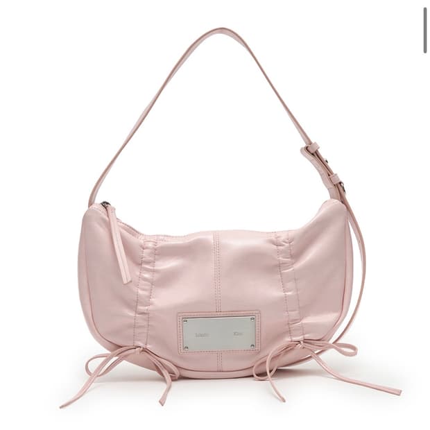 마뗑킴 하프 셔링 리본 라운드백 라이트 핑크 