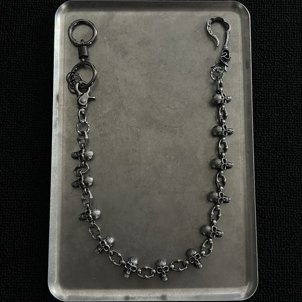 (할인행사) ☠⛓️스컬 월렛팬츠 체인 (실버색상)