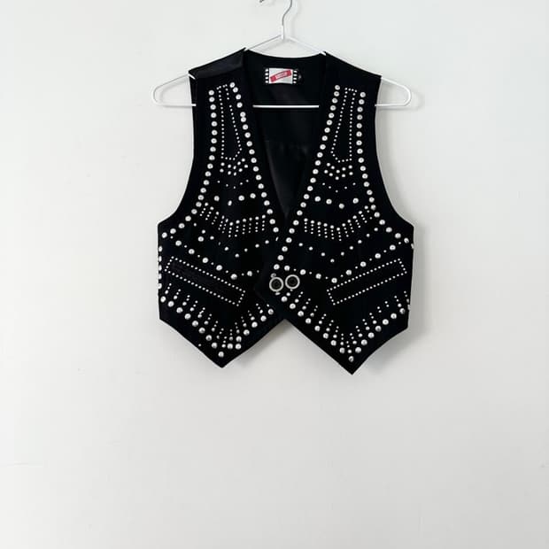Stud bistro vest / black