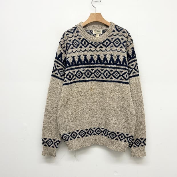 90s L.L.Bean 노르딕 패턴 니트 스웨터(made in usa)