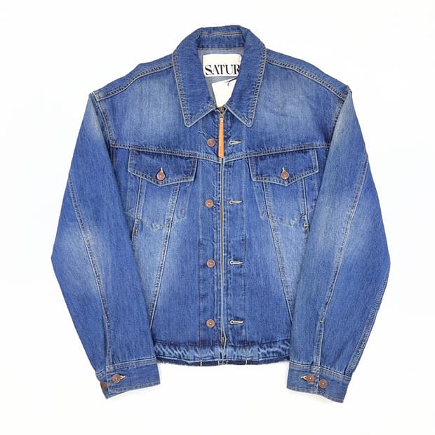세터 가봉 워시드 데님 트러커 자켓 미디움 블루