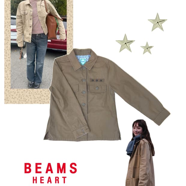 빈티지 빔즈 하트 카멜 자켓