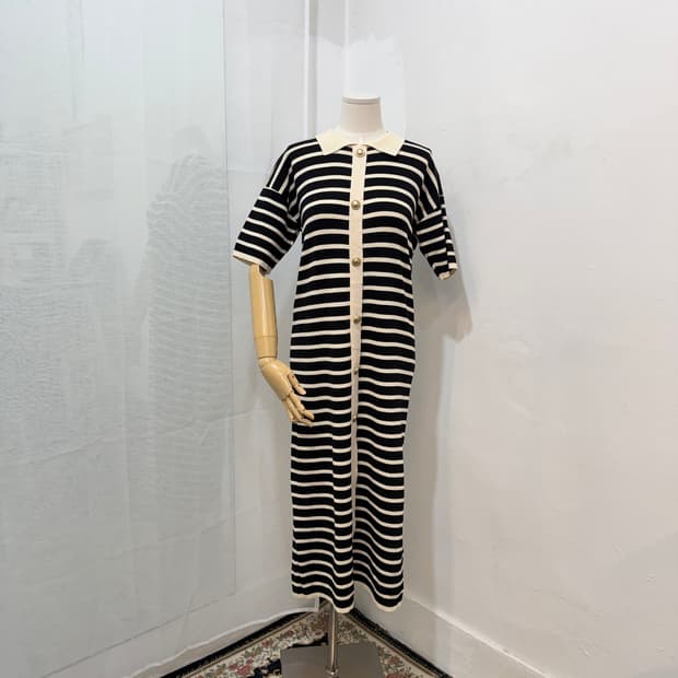 반팔 스트라이프 줄무늬 니트원피스 반팔원피스 4459