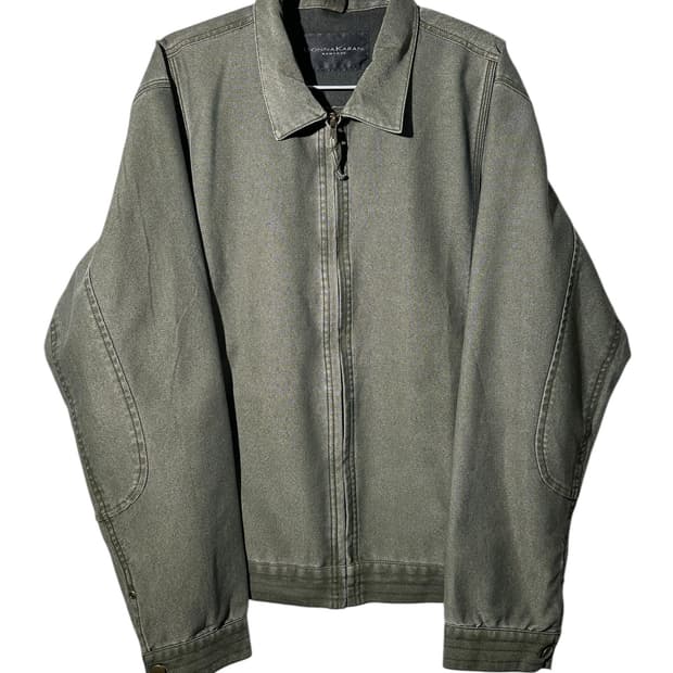 donna karan 그린 코튼 블루종 자켓