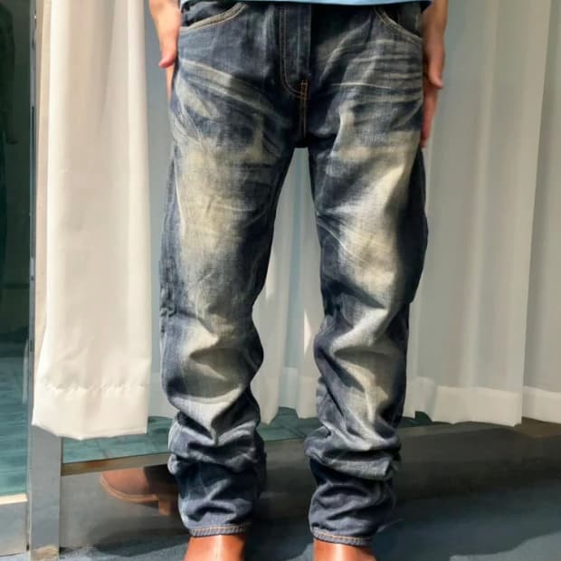 리바이스 00's 504 빈티지 워싱 스트레이트 데님 팬츠 R2572