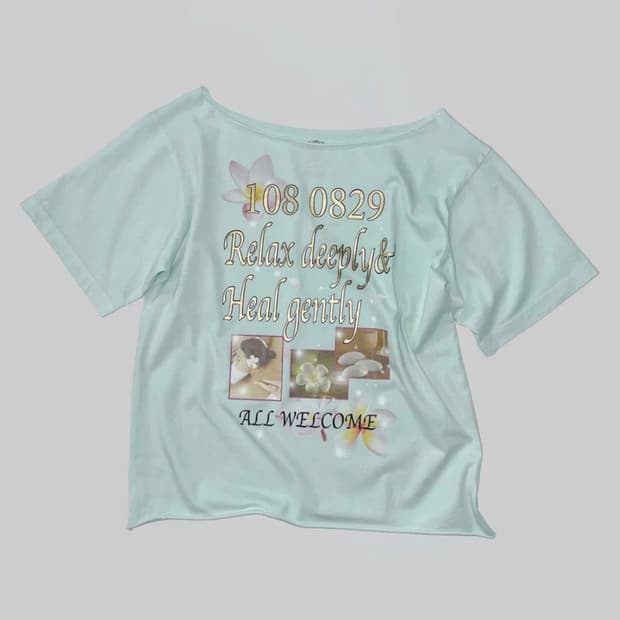 스컬프터 Healing Off-Shoulder Tee Baby Blue
