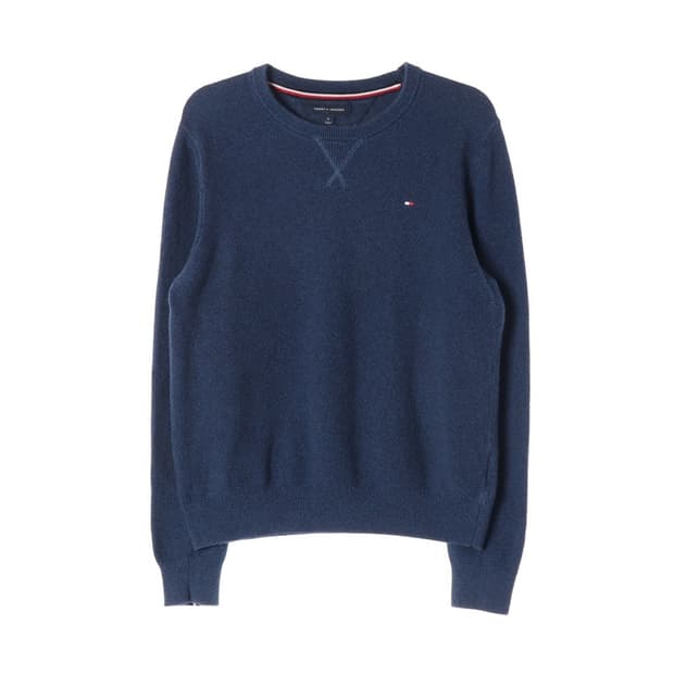 타미힐피거 네이비 브이넥 디테일 코튼 니트 M