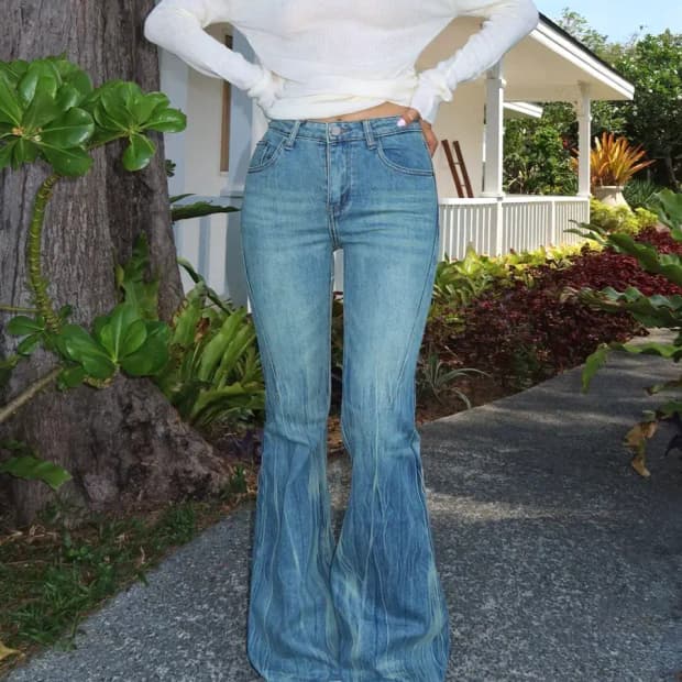 워싱 롱 부츠컷 청바지 s(26-7)