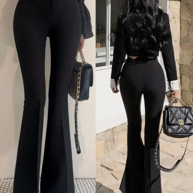 에스나인 물결 부츠컷 롱 슬랙스 브라운 m