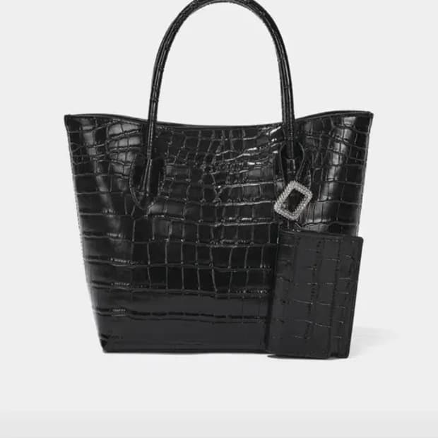 오브제 OBZEE 크로커다일 소가죽 토트백+ 큐빅 카드지갑 디자이너백