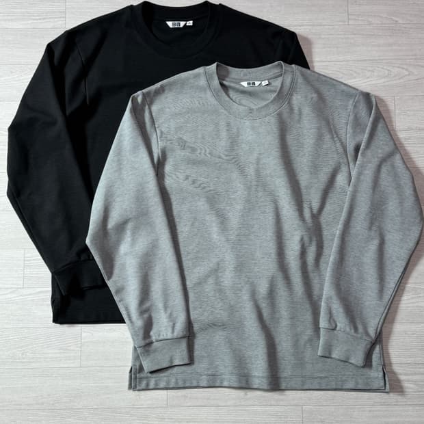 유니클로U 에어리즘 코튼스트라이프티 블랙, 화이트 M