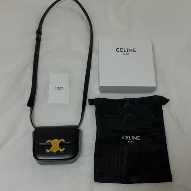 셀린느 미니 클로드백 트리오페 블랙