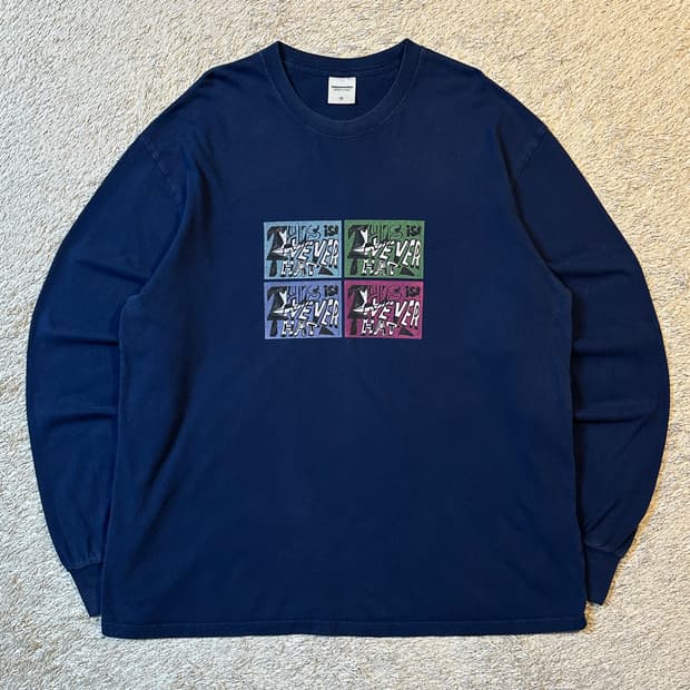 디스이즈네버댓 프린팅 롱슬리브 긴팔 티셔츠 네이비