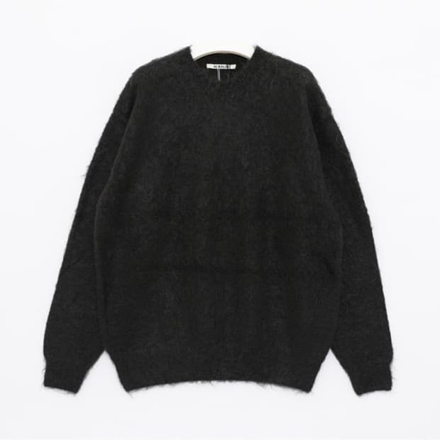 오라리 브러시드 슈퍼 키드 모헤어 니트 잉크 블랙 3