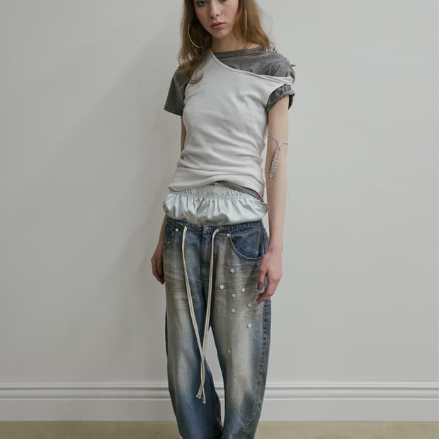 스컬프터 Pill Denim Pants Light Blue