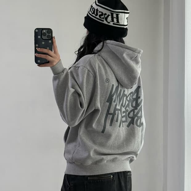 브라운브레스 그레이 후드티