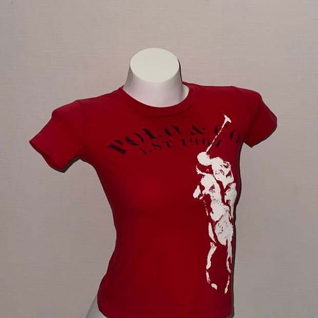 폴로 빅포니 레드 크롭티