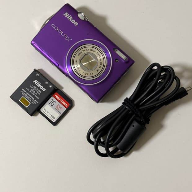 츄 디카) 니콘 쿨픽스 S5100 빈티지 디카 디지털카메라 퍼플