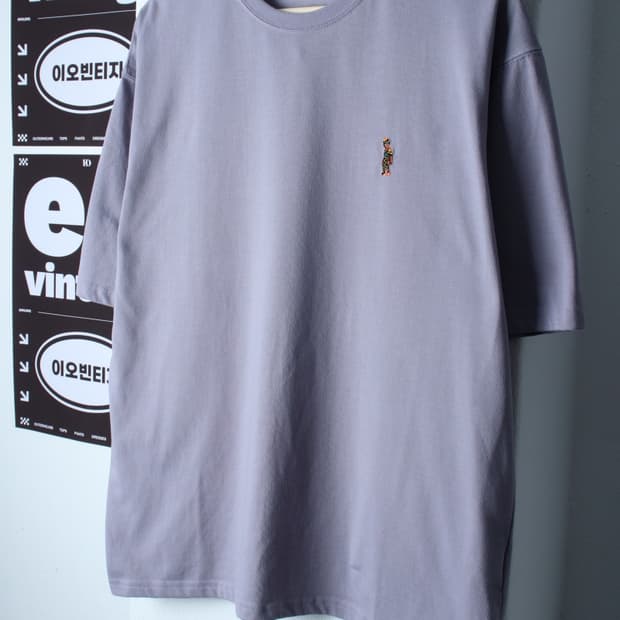 (L-XL) 파르티멘토 반팔 티셔츠 오버핏 퍼플 올드스쿨-H32576