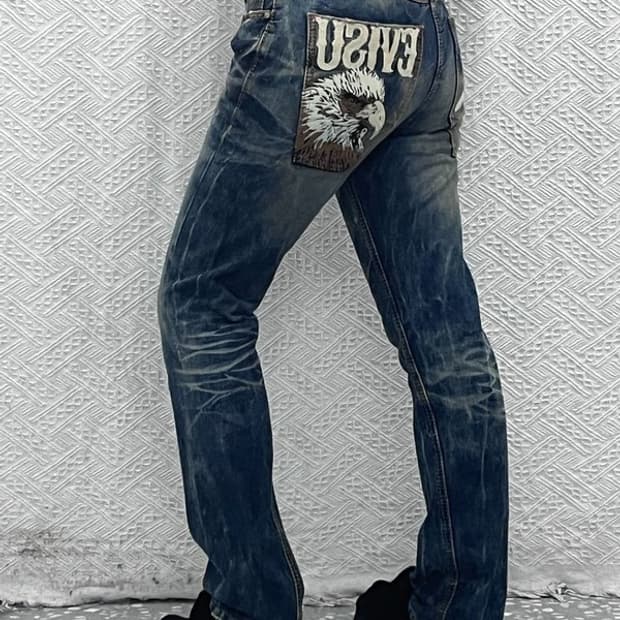 에비수  올드스쿨 키치 독수리자수 데님 청바지 30인치 C08875
