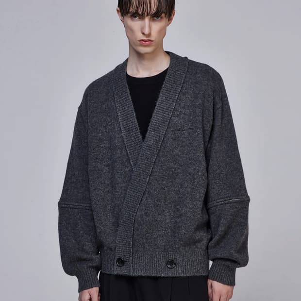 [48] 송지오 컬렉션 24FW 바이어스 컷 가디건 그레이