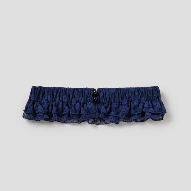Layered Lace Belt - Navy