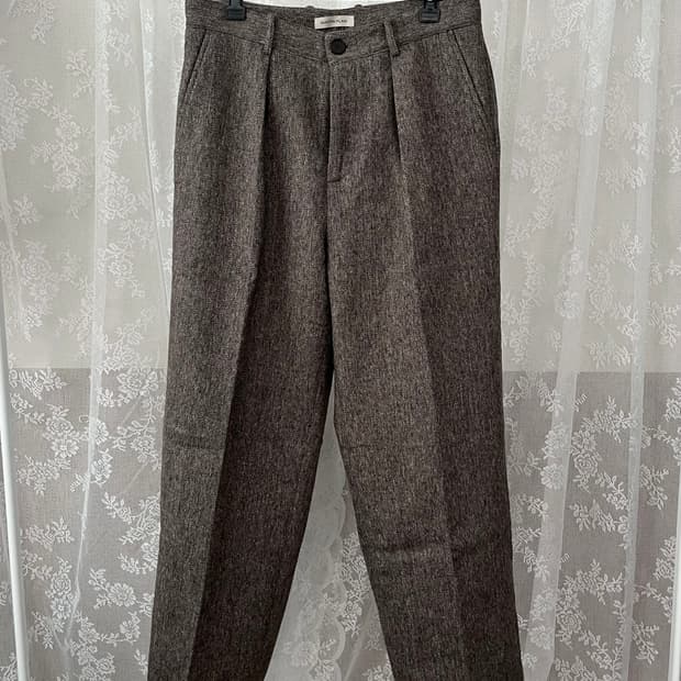 48) 마틴플랜 원턱 울 슬랙스 브라운