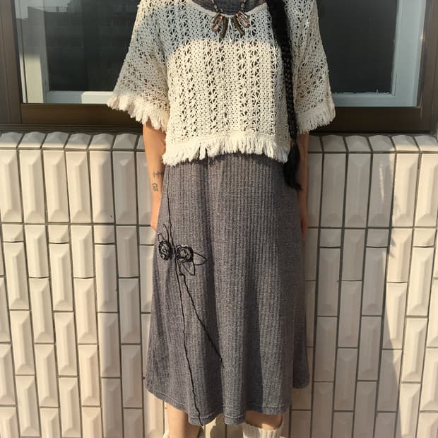Crochet fringe cape