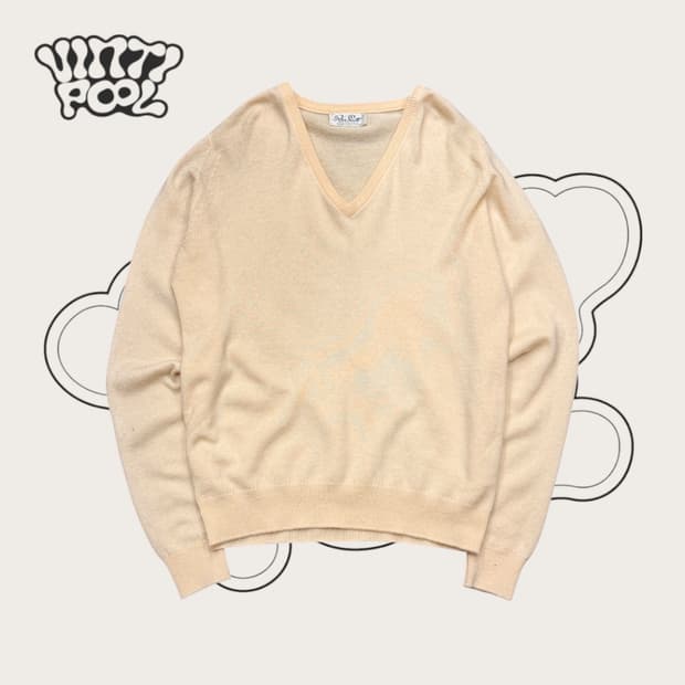 스코틀랜드 캐시미어100% 니트 36사이즈 연노랑