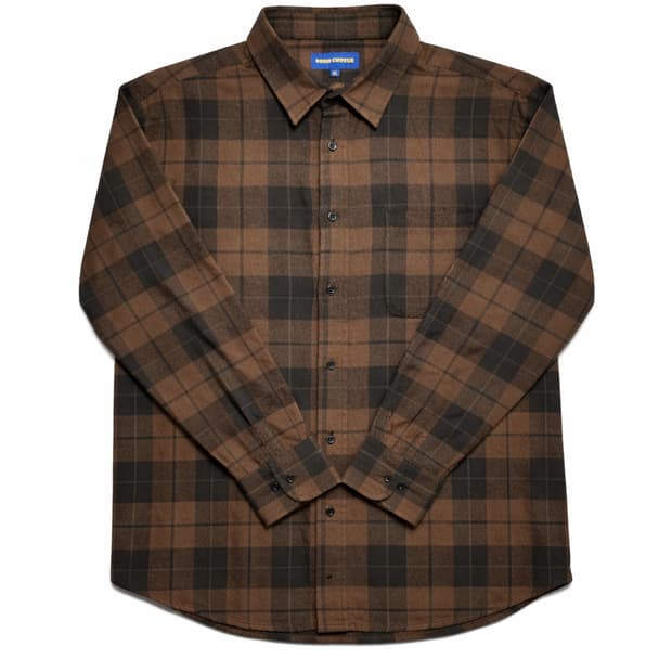 JPN 일본빈티지 y2k 워크웨어 오버핏 플란넬 브라운 빅 체크 셔츠
